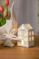 Preview: Deko Haus Biaza LED Fenster mit Streifenfenster creme weiss - Tiziano