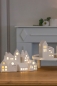Preview: Tiziano Deko Dorf Mezzano LED mit 2 Häusern weiß-creme: Stilvolle Häuser in weiß-creme für gemütliche Atmosphäre 14 cm