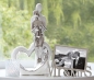 Preview: Dekoobjekt "Romanze" aus Keramik weiss/silber 33,5 cm