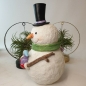 Preview: Schneemann mit Puppe Dekofigur Snowman Winter Advent Weihnachten Schnee Weihnachtsdeko NEU