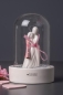 Mobile Preview: Dekofigur Paar Amorino unter Glasglocken creme 12 cm