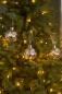 Preview: Tiziano Christbaum Kugel Vila LED mit Punkten silber/gold 8 cm