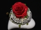 Preview: Seidenblumengesteck Herz mit einer Rose