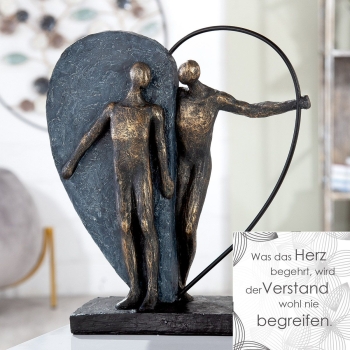 Gilde Metall Poly Skulptur "Heartbeat" 31 cm