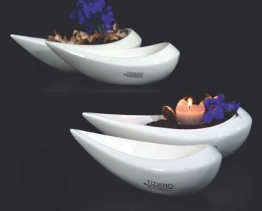 Dekoobjekt Schale Punto creme weiß 40,0 cm