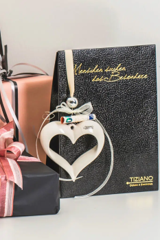 Tiziano Deko Hänger Herz Cuora – Eleganter Raumschmuck in Creme-Weiß