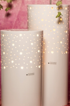 Deko Lichtsäule Latuna LED weiß creme 22 cm - Tiziano