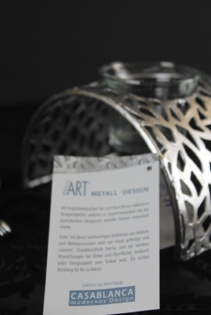 Teelichtleuchter Purley aus Metall/Glas 9 cm