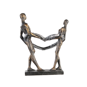 Gilde Design Skulptur "Connected"Poly broncefinish Mann und Frau
