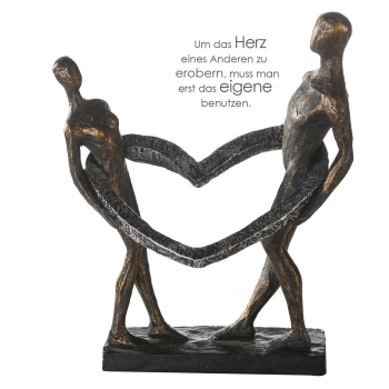 Gilde Design Skulptur "Connected"Poly broncefinish Mann und Frau