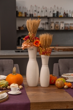 Solifleurvase Blumenvase Atena weiss - creme 30 cm Tiziano