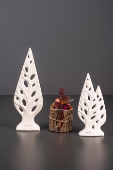 Deko Baum Cipresso creme weiß 28 cm Tiziano