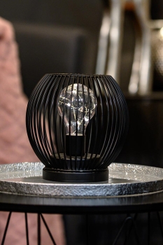 Lampe Glitter LED schwarz 19 cm
