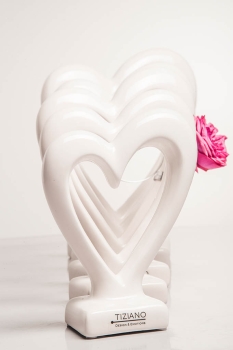 Deko Herz Viona auf Fuß weiss creme 23,0 cm Ziziano