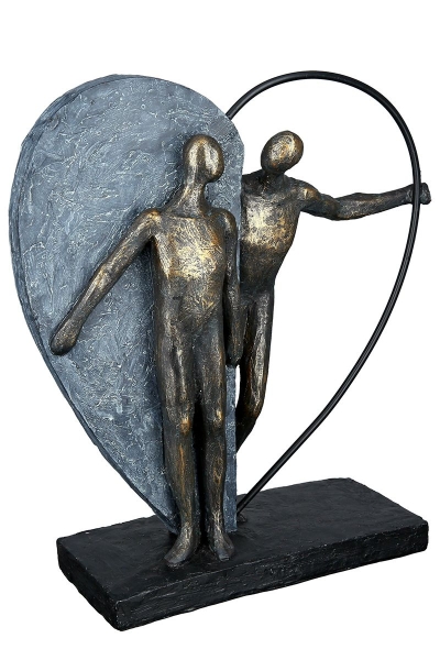 Gilde Metall Poly Skulptur "Heartbeat" 31 cm