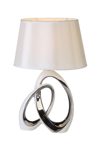 Deko Lampe Oval weiss - silber