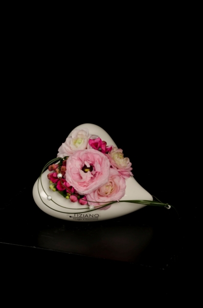 Herzteelicht Amore flach creme weiß 9,5 cm - Tiziano