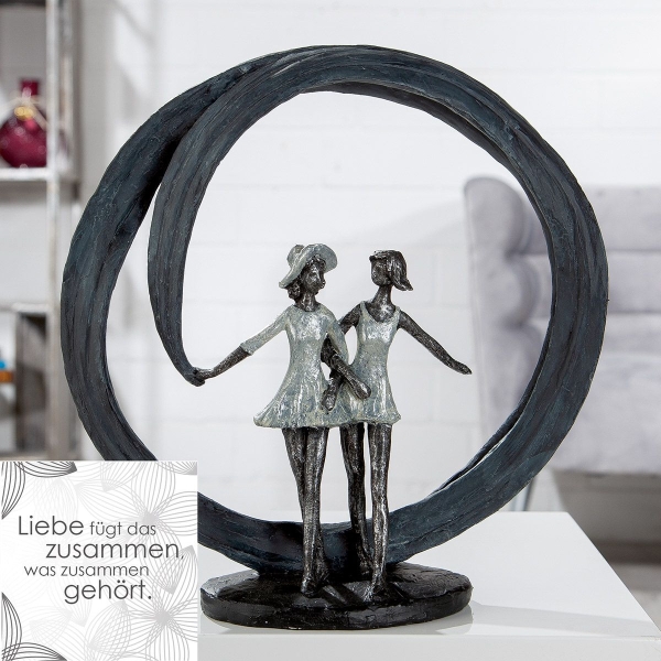 Gilde Skulptur "More than friends" Polyresin 33 cm