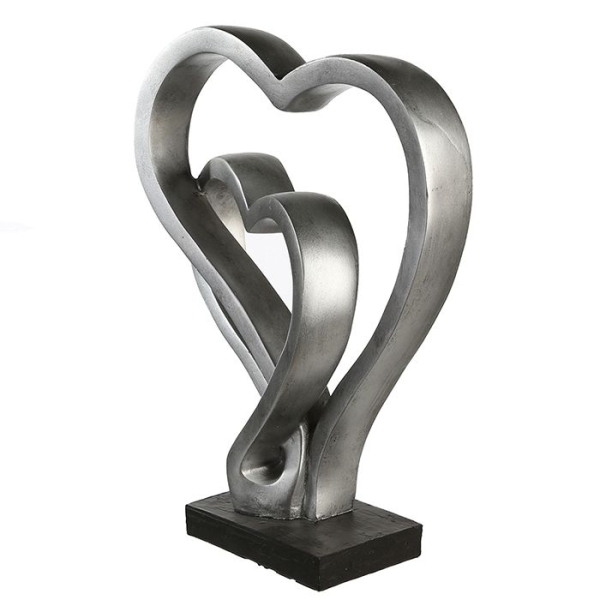 Skulptur "Hearts" antik-silber 30 cm Gilde
