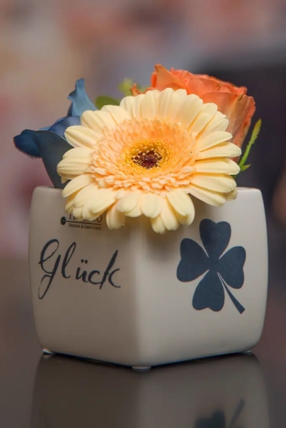 Blumentopf Sesina Glück weiss - creme 11 cm Tiziano