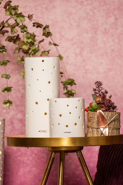 Deko Lichtsäule Latuna LED weiß creme 22 cm - Tiziano