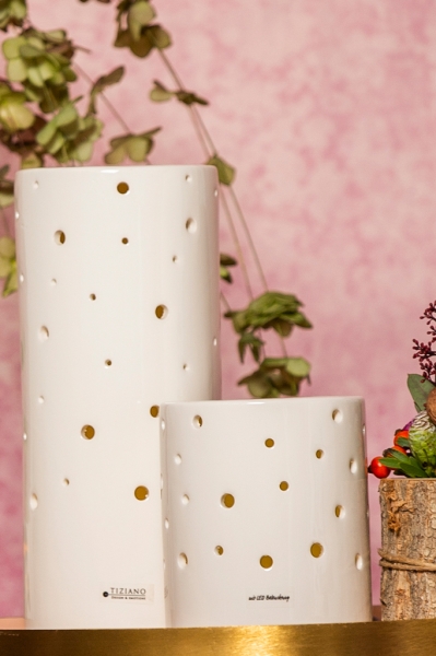Deko Lichtsäule Latuna LED weiß creme 22 cm - Tiziano