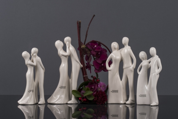 Tiziano Dekoobjekt Paar Figur Morelia creme - weiss 16 cm