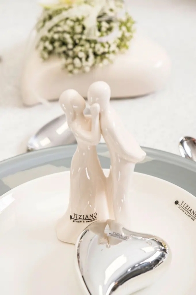 Dekofigur Paar Morelia 16 cm creme - weiss Tiziano