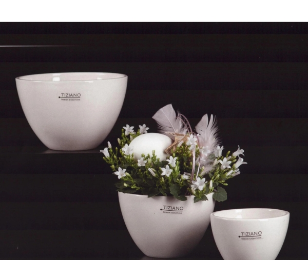 Pflanzschale Primagera creme weiß 18 cm - Tiziano