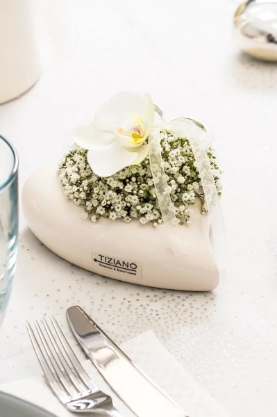 Herzteelicht Amore flach mit Schrift “Von Herzen” weiß creme 13,5 cm Tiziano