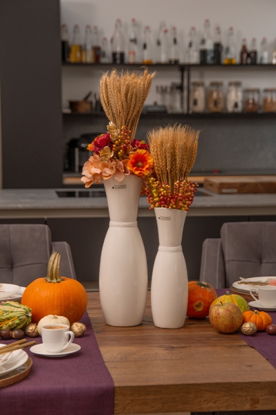 Solifleurvase Blumenvase Atena weiss - creme 30 cm Tiziano