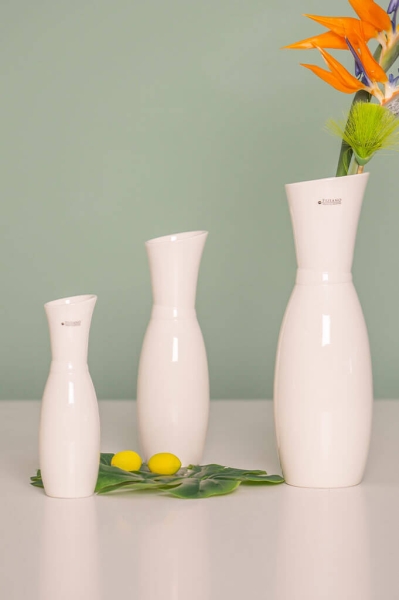 Solifleurvase Blumenvase Atena weiss - creme 30 cm Tiziano