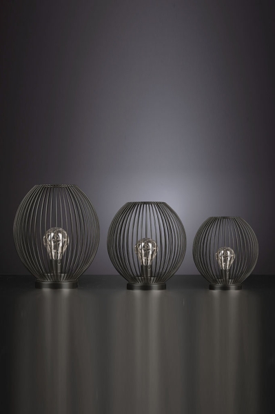 Deko Lampe Gitter Krono LED schwarz 23 cm - Tiziano Design