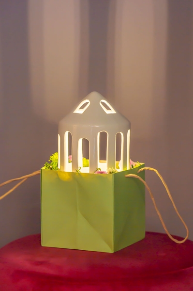 Deko Lichthaus Sipari LED weiss - creme 14 cm