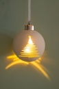 Christbaum-Kugel Savo Natalino LED creme/silber 8 cm Tiziano