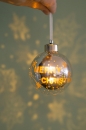 Christbaum Kugel Vila LED mit Santa silber/gold 8 cm Tiziano