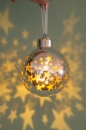 Christbaum Kugel Vila LED mit Sterne silber/gold 8 cm Tiziano